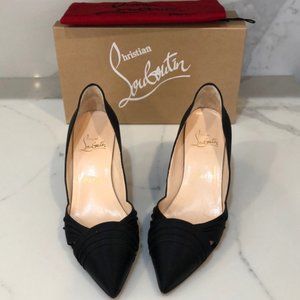 Christian Louboutin Black Satin Evening Heels